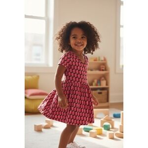 Diane Vaughn Firstenberg DVF Target Girls Pink Geometric Faux Wrap Dress Size 3T